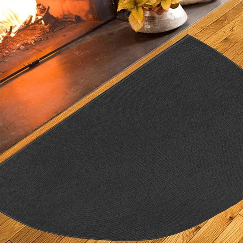 Fireplace Hearth Rug, Flame-Resistant Mat For Hearth Chimney, Half Round 2-Layer Fiberglass Fire Resistant 100 X 150Cm Durable