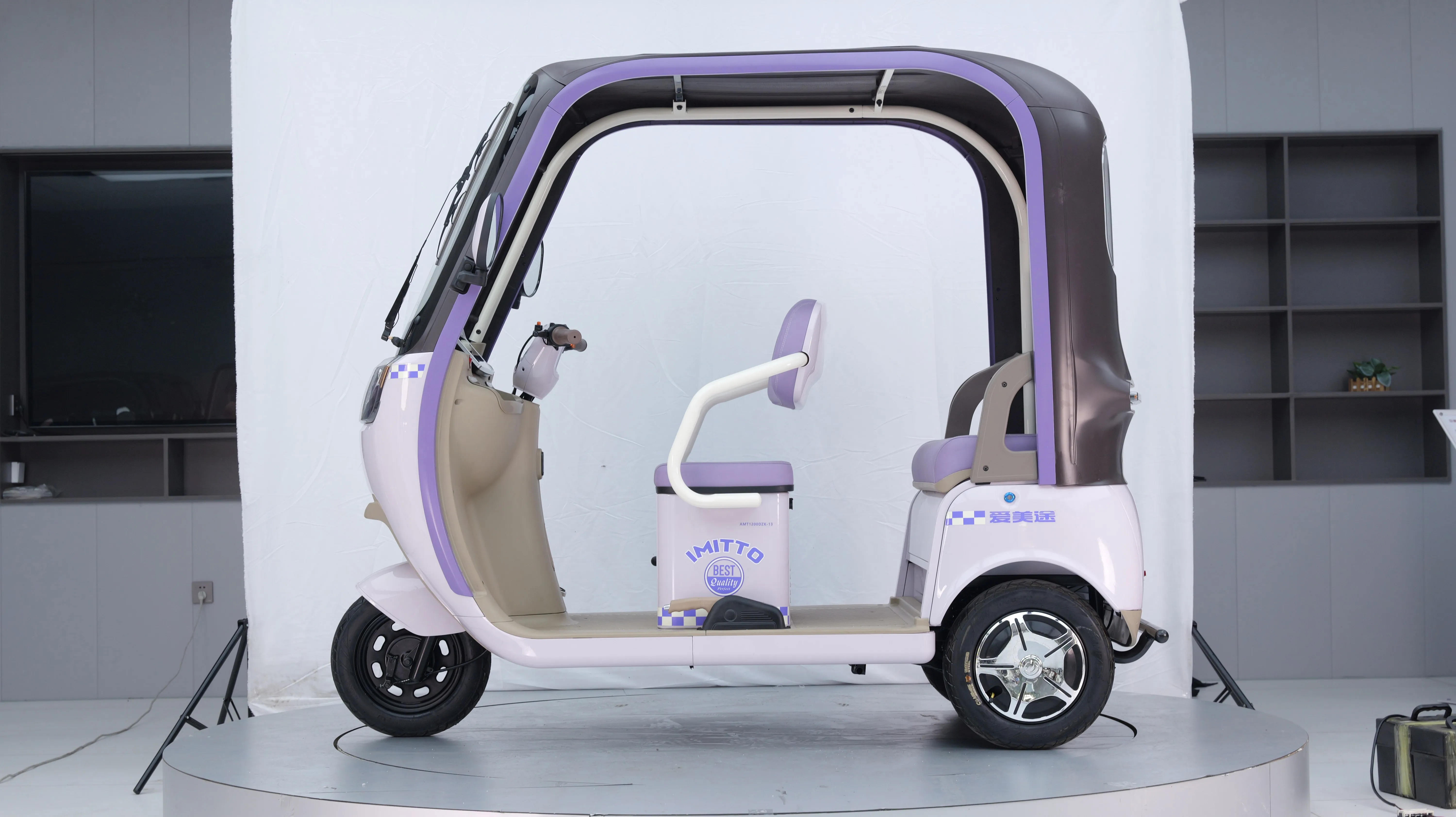 Adjustable 48v20A 500W Electric Tricycle Popular Small  Scooter Open Body Three Seats for Adults Children for Daily Use