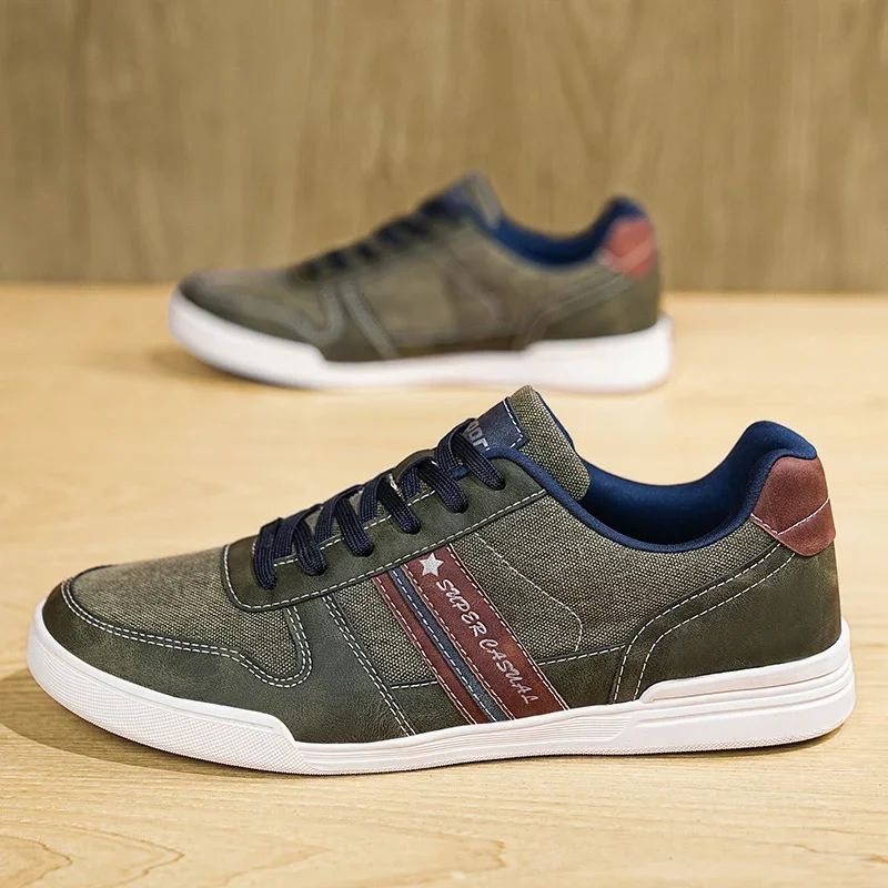 ELUVA Herren Canvas-Schuhe Hochwertige Atmungsaktive Schnürschuhe Große Größen bis 48 Komfortable Weiche Sohle Rutschfeste Casual Skateboard-Schuhe für Männer – Detail 4
