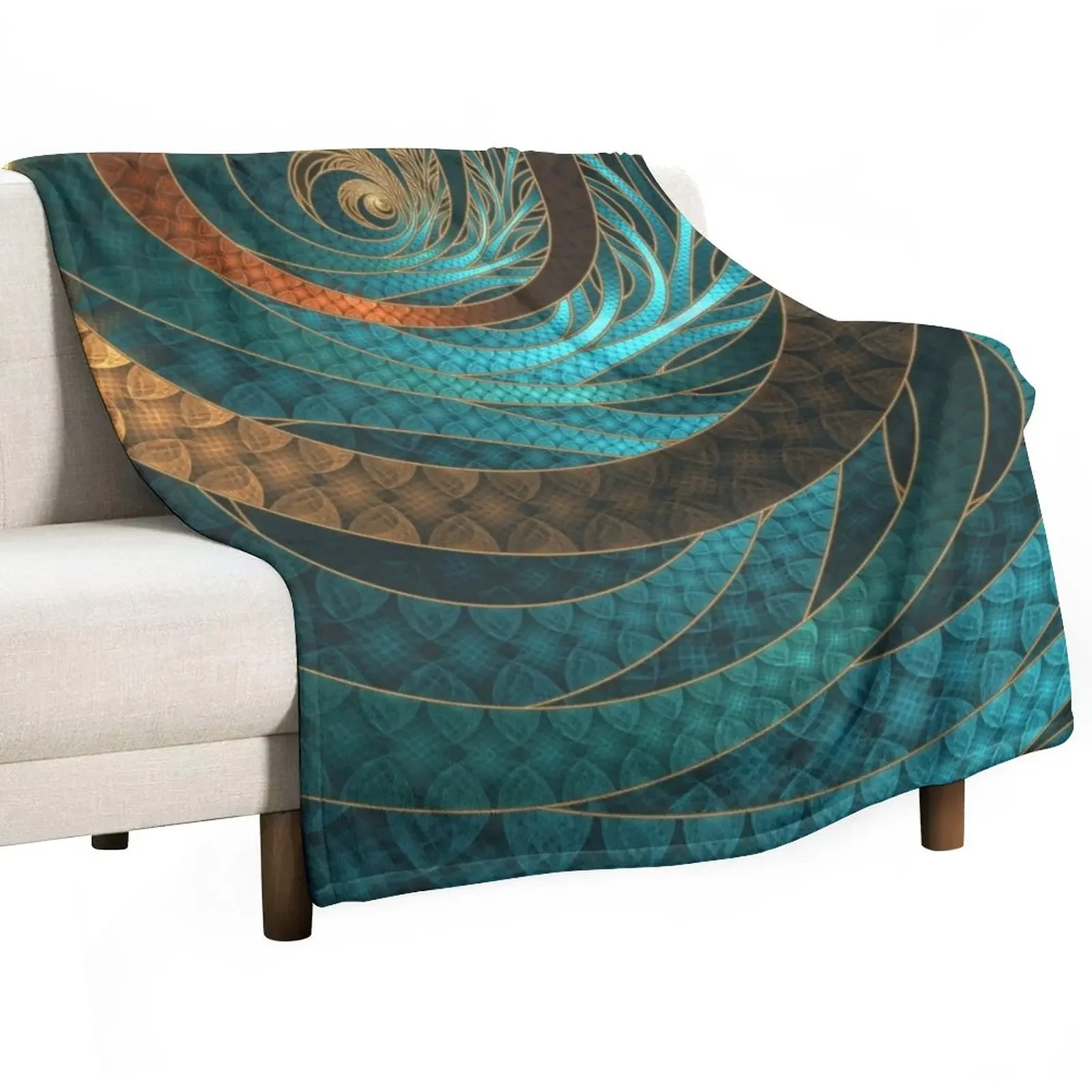 Beautiful Corded Leather Turquoise Fractal Bangles Throw Blanket Decorative Beds Furry Giant Sofa Flannels Blankets