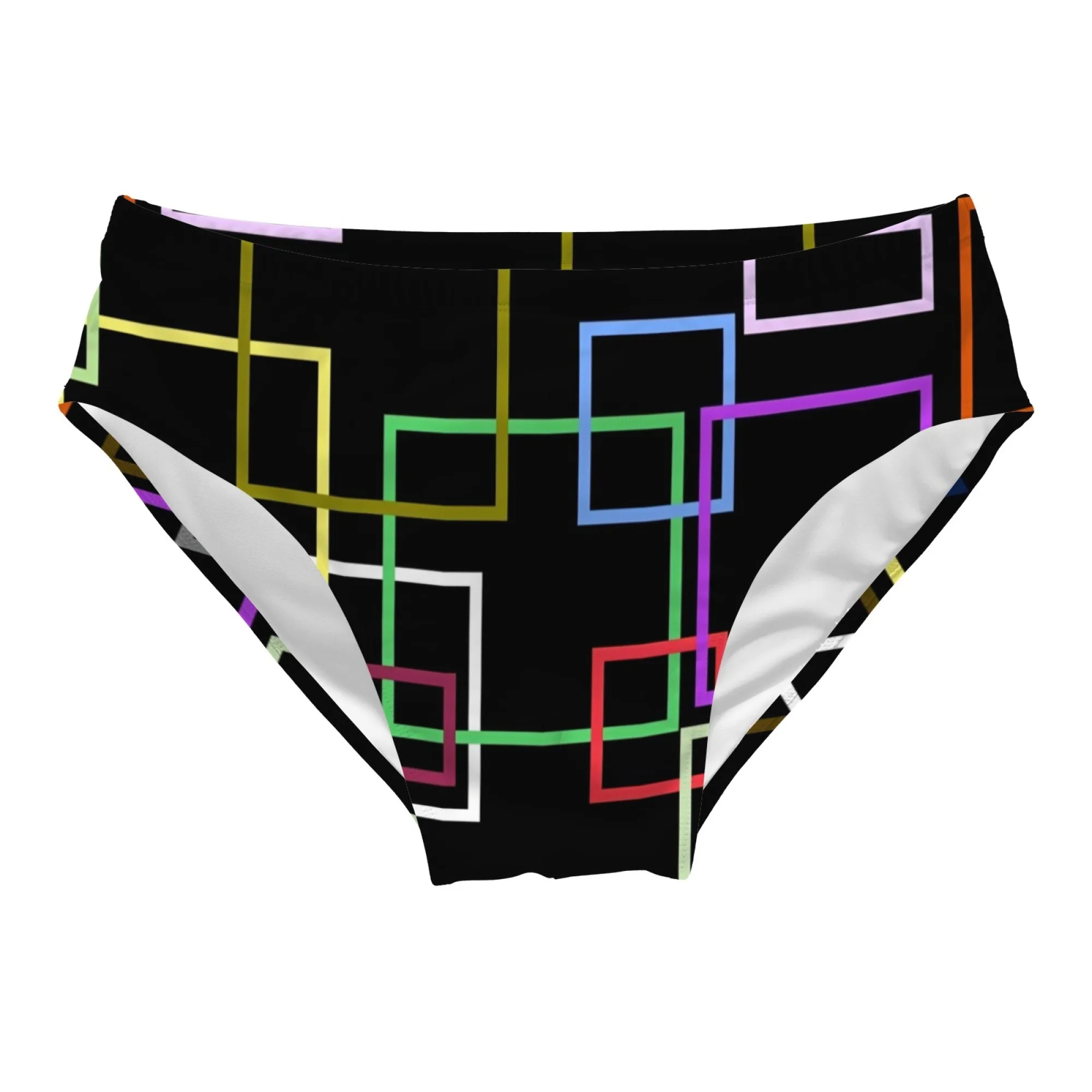 Minimalist Color-blocked Square Shorts High-end Minimalist Elastic Men's Triangle Swim Trunks Beach Travel Photography Swimsuit