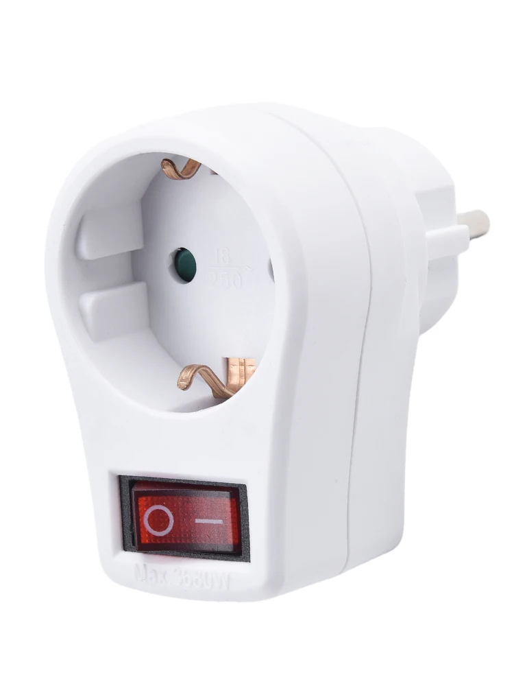 16A Gang Socket Adapter With Illuminated Light Switch White Wall Power Receptacle For Home Electrical Outlet Accessories