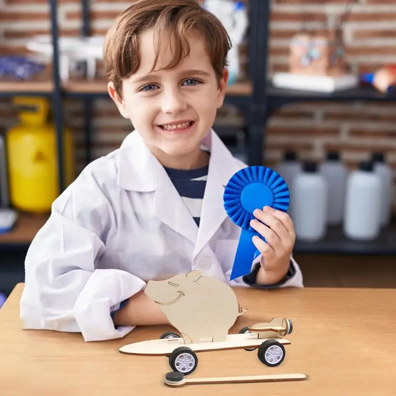 Model Car Kits Handmade Magnetic Car Model Fun Assembly Wooden For Children Home Desk Decoration Kids Science Experiment Toy For