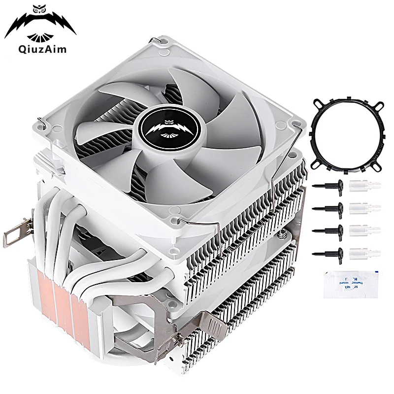 

QiuzAim PC Rapid Cooler Fan 4pin/PWM 6 Heat Pipe Twin Towers CPU Processor Installing LGA775 115x 1200 1700 1366 AMD AM3 AM4 AM5