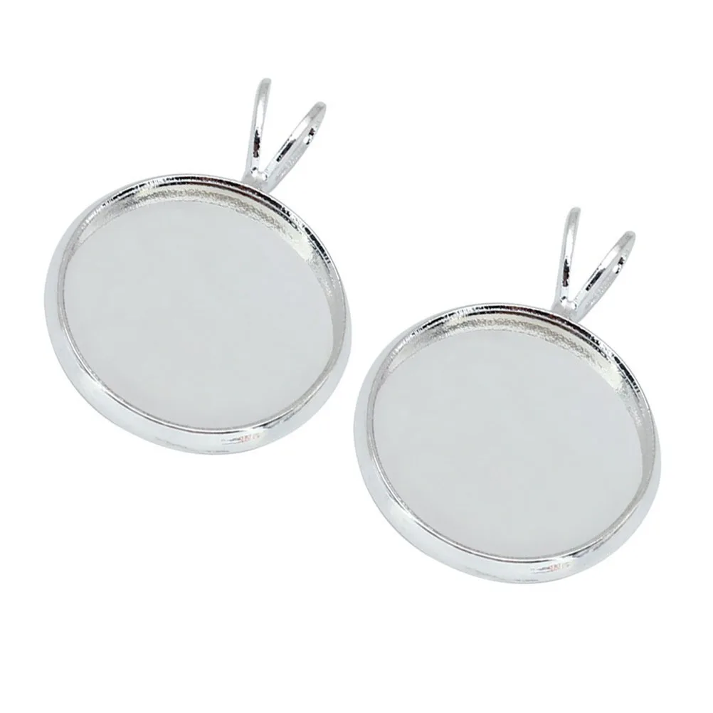 10Pcs Baki Liontin Bulat DIY Berlapis Tembaga untuk Kerajinan Perhiasan Foto Resin Cameo Hadiah Baki Bulat