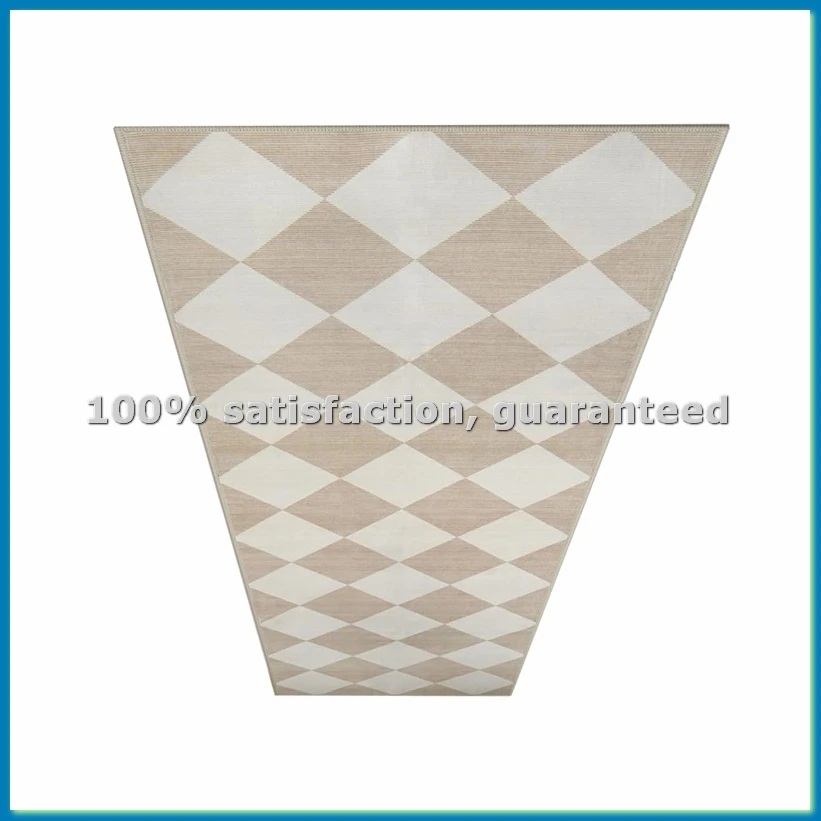 Carpet Runners for Hallway,Beige Ultra Thin Washable Kitchen Runner Rug Non Slip, Moroccan Plaid Checkerboard Decor-A63M