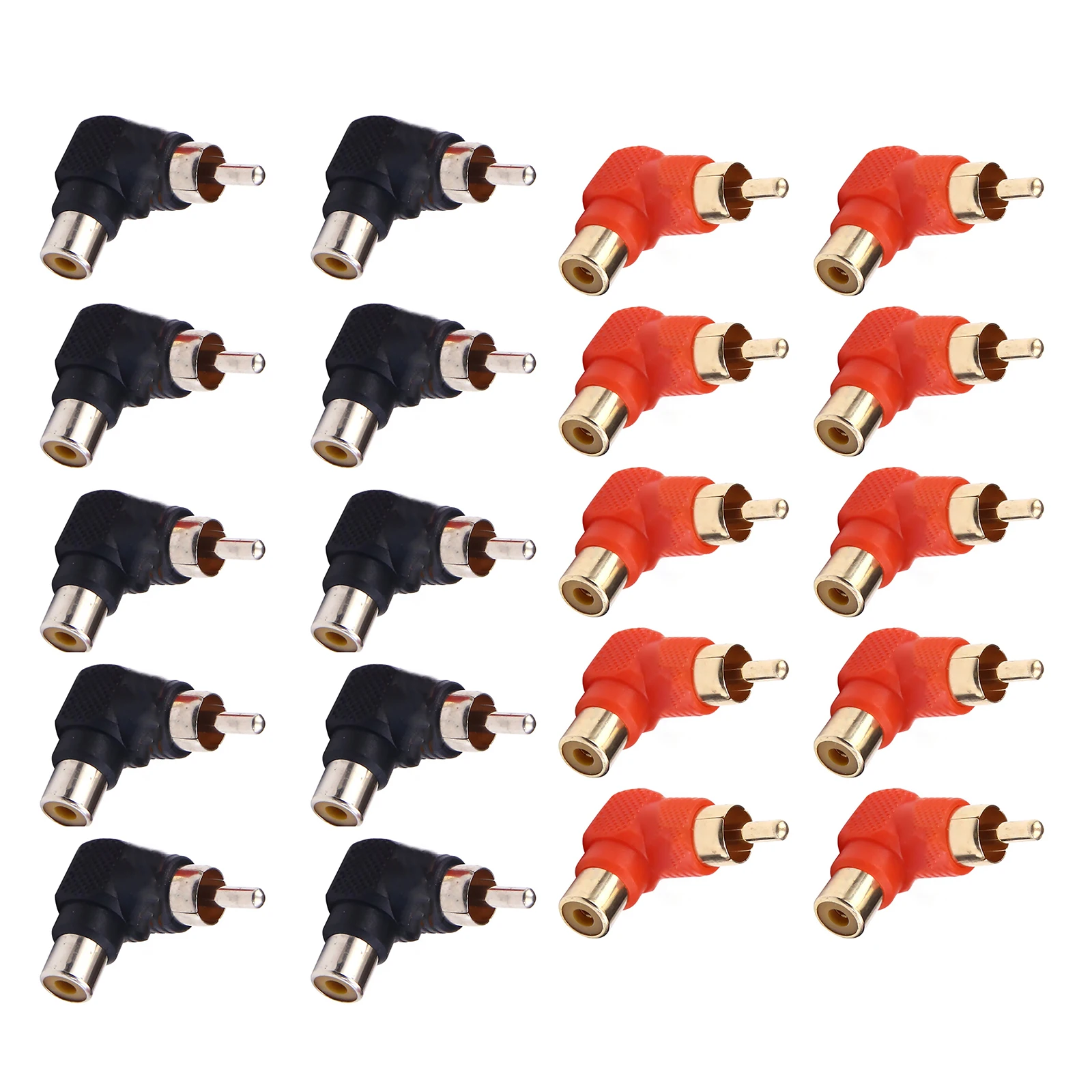 10 stks/partij Haakse RCA Man-vrouw Connector Audio AV Elleboog Plug Jack Extender 90 Graden L Vorm RCA Adapter plug