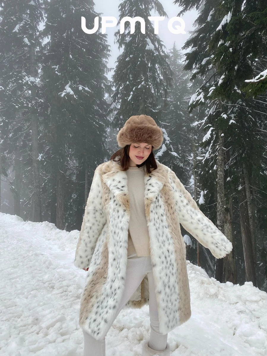 

Animal Deer Print Mid Long Faux Fox Fur Coat for Women Winter Warm Thick High Street Chic Pinterest Vibes Stylist Stunnng Outfit