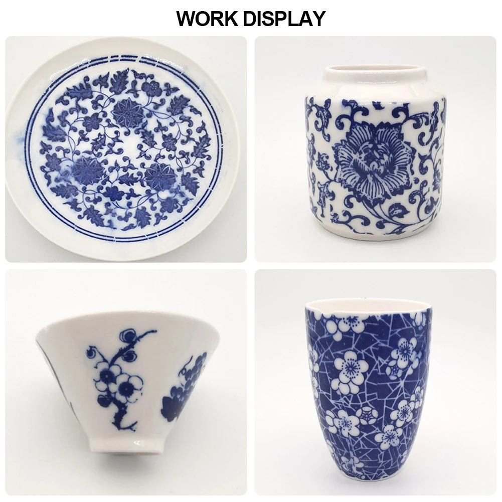Multipattern Optionele Diy Aardewerk Porselein Ambachtelijke Overdracht Papier Aardewerk Afdrukken Transfer Papier Blauw-Wit Onderglazuur Papier