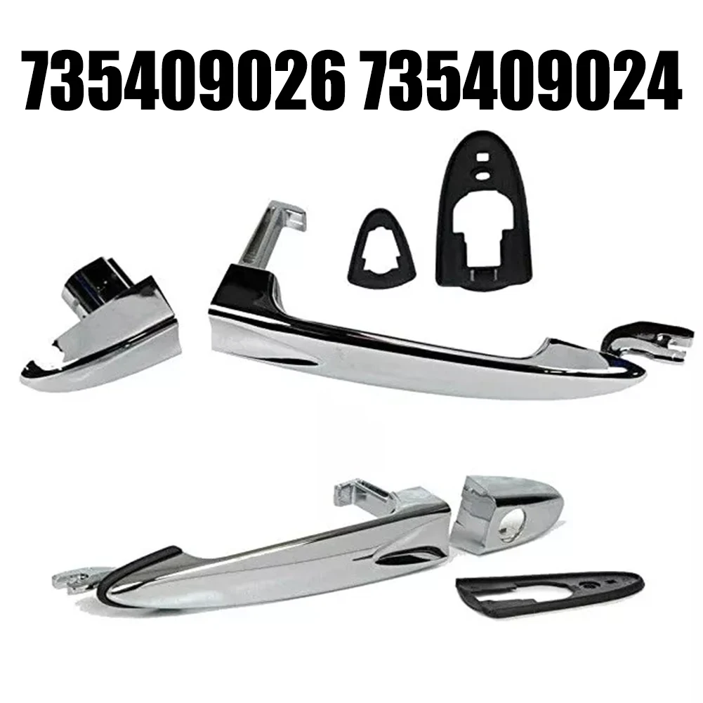 

OEM Number 735409026 Front Door Handle Silver Anti-corrosion Non-deformation Practical Design Quick Installation