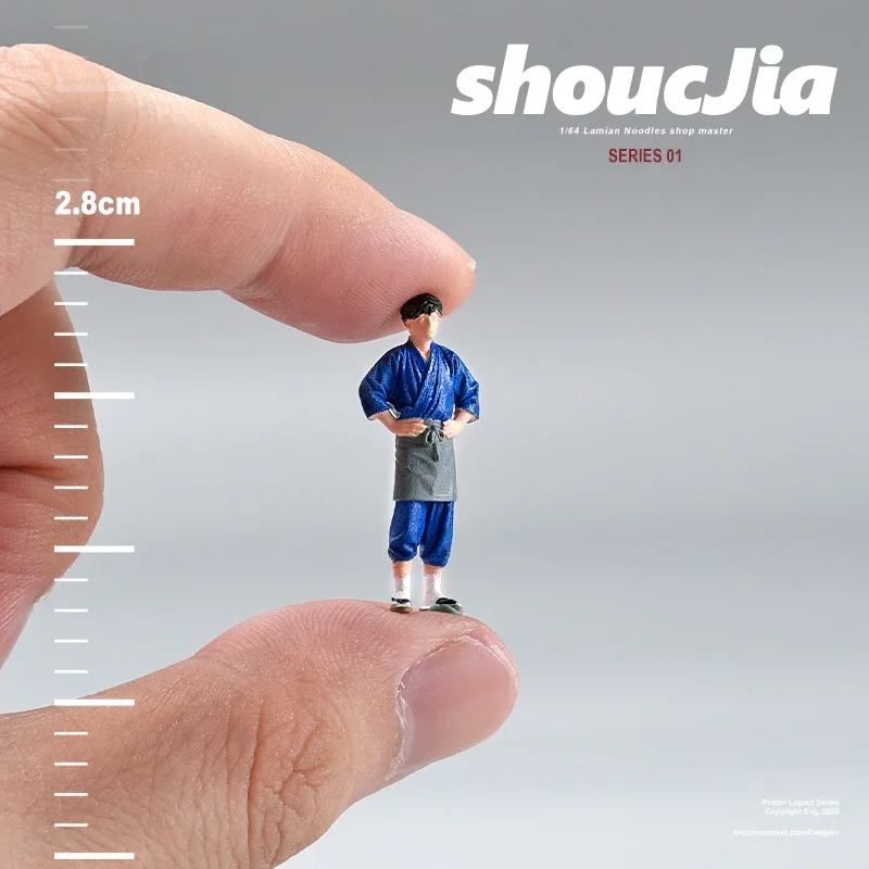 1:64 Anime chef Mini Doll Figure Model miniature Photography props Scene Model DIY Sand table landscaping ornament Gift