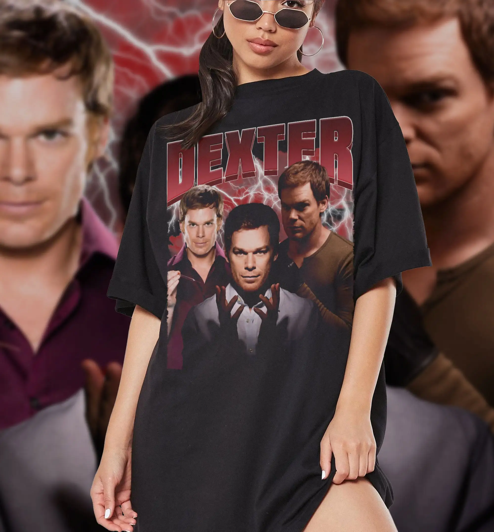 Limited Vintage Dexter Morgan T Shirt SweaT Rock Style Bootleg