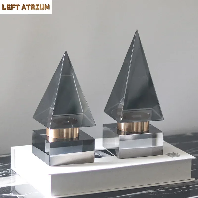 

Geometric Cone-shaped Crystal Ornaments Desk Decoration Modern Crafts Creative Geometric Artwork Statue Room Aesthetic Decor