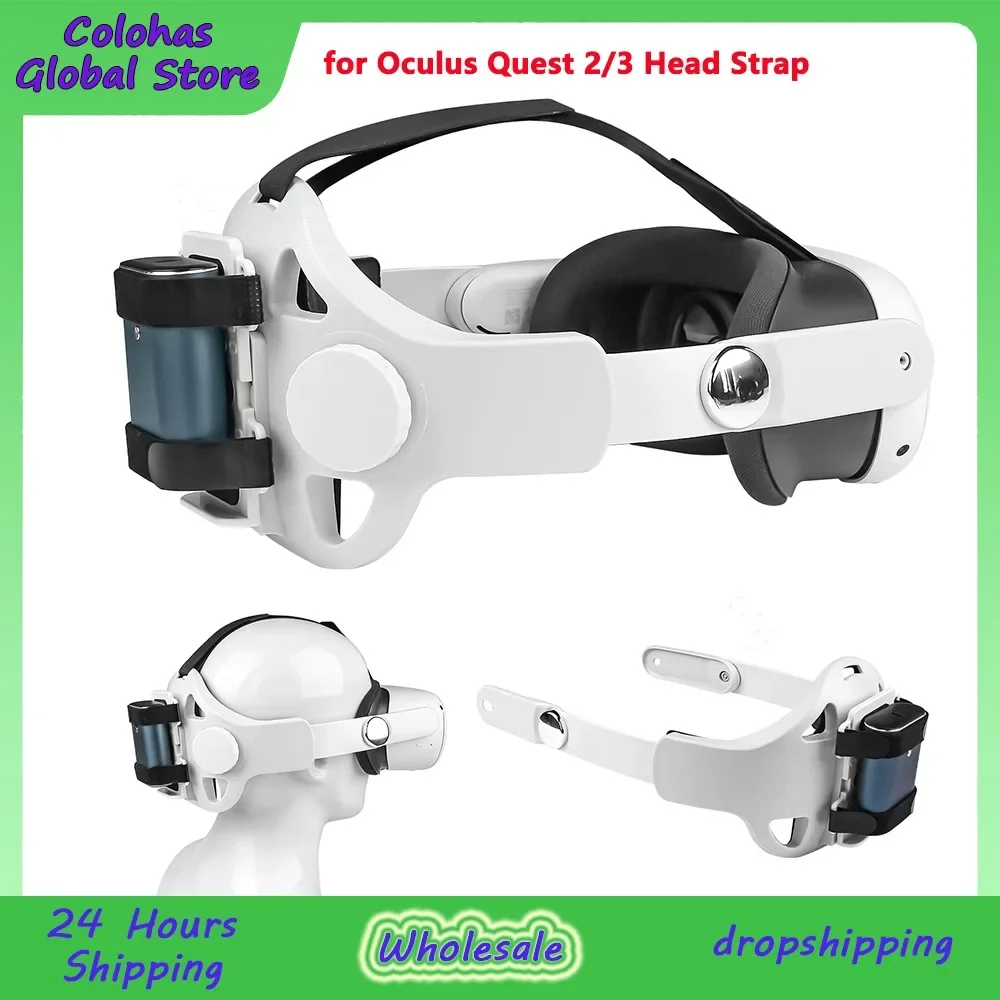 Adjustable Head Strap for Oculus Quest 2/3 Halo Strap PowerBank Fixing Bracket Holder Headband for Oculus Quest 3 VR Accessories