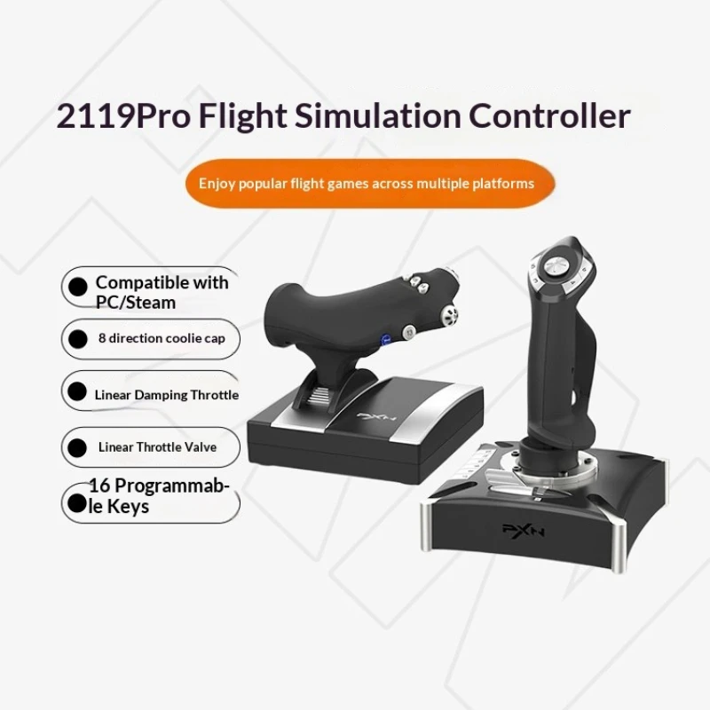 PXN 2119Pro Flight Simulator Joystick Dual Hand HOTAS Flight Stick Programmable Controller For DCS World War Thunder PC