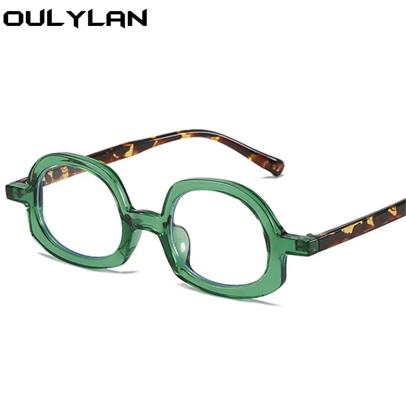 Oulylan Small Anti Blue Light Spectacle Frame Women Fashion Oval Eyeglasses Frames Classic Transparent Decorative Fake Glasses