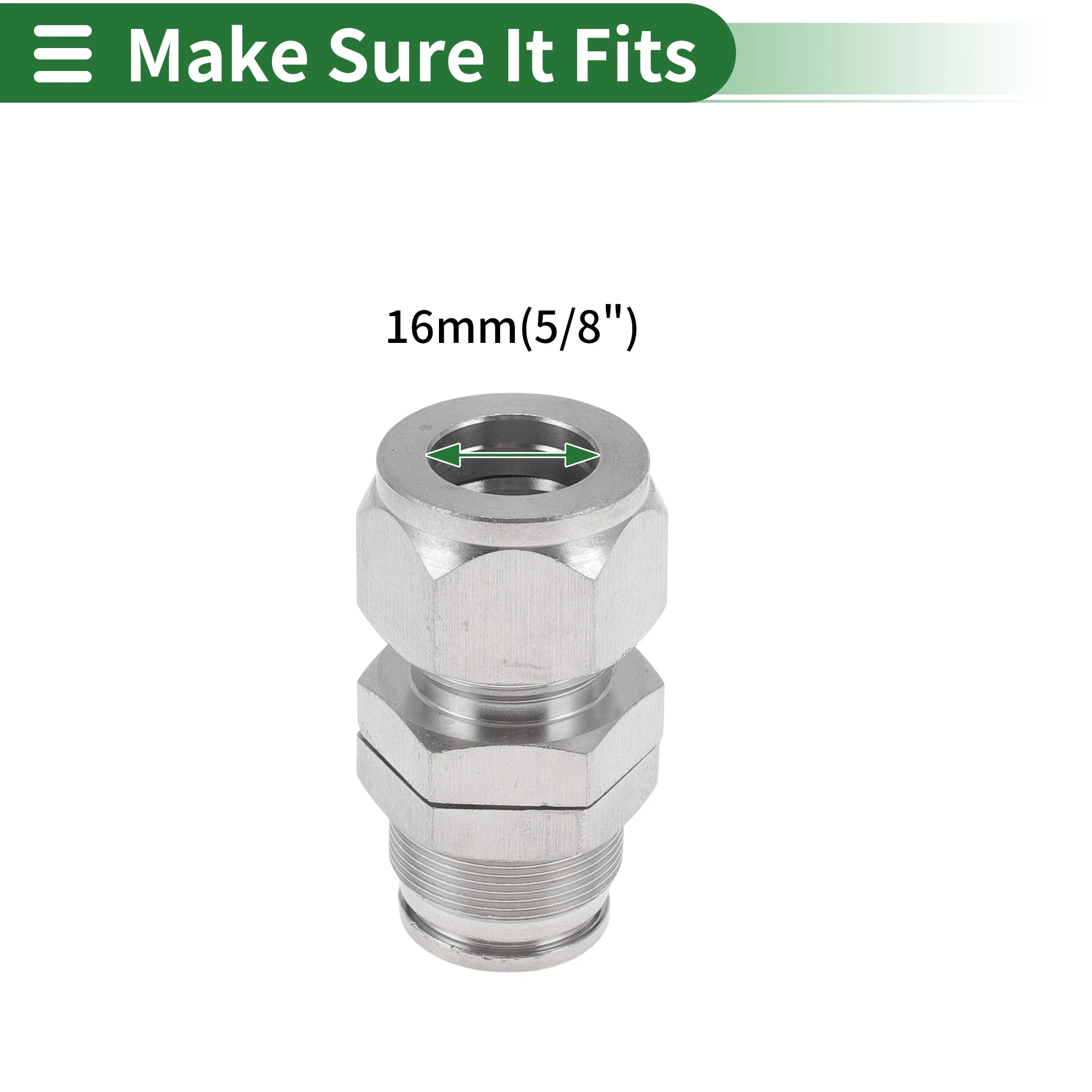 

UXCELL нажимные для подключения воздушных фитингов 5/8 дюйма, быстроразъемный соединитель сжатия воздушной линии, нержавеющая сталь 304, 2 шт.