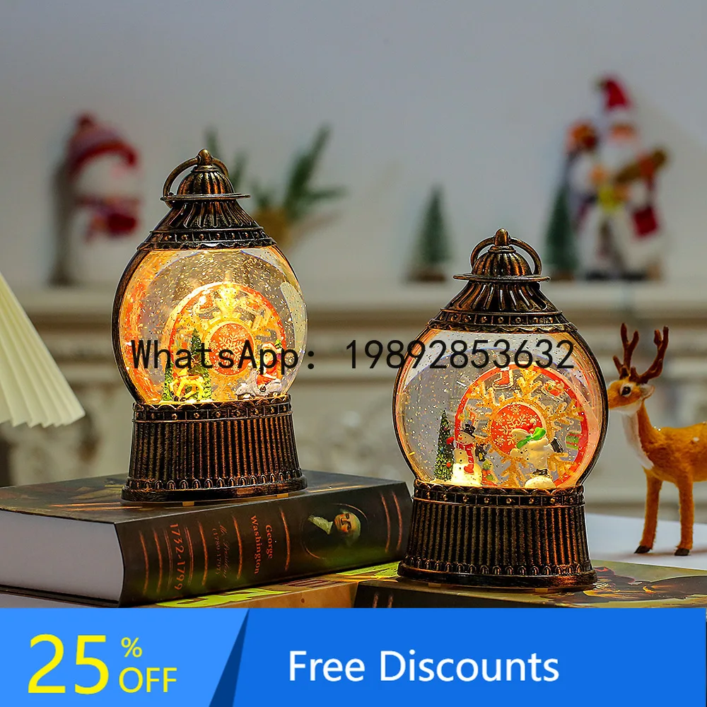 

CZ Christmas Decorations Glowing Music Wind Ornaments Creative Desktop Crystal Ball
