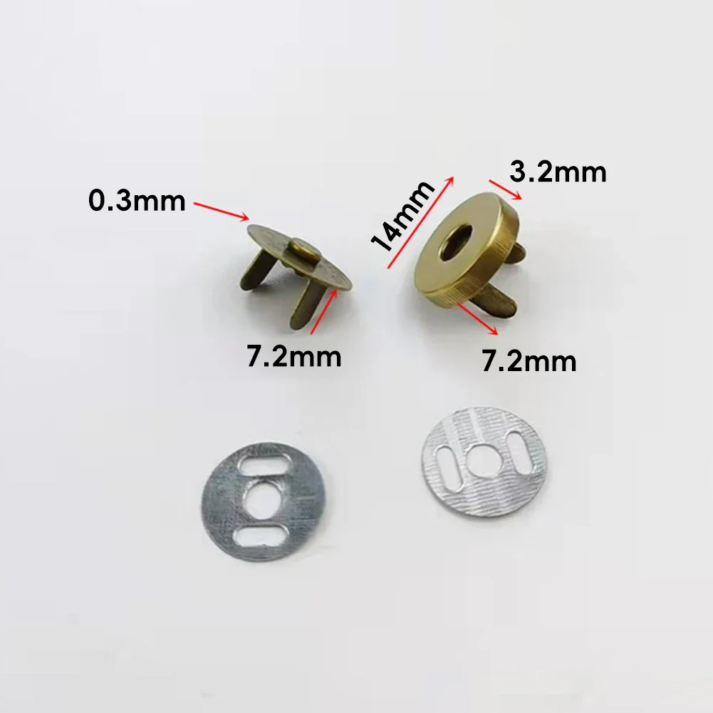 Botones magnéticos finos de 14mm y 18mm, hebilla magnética de adsorción automática, botones de Metal, botones a presión para billetera, accesorios para bolsos, 1 ud.