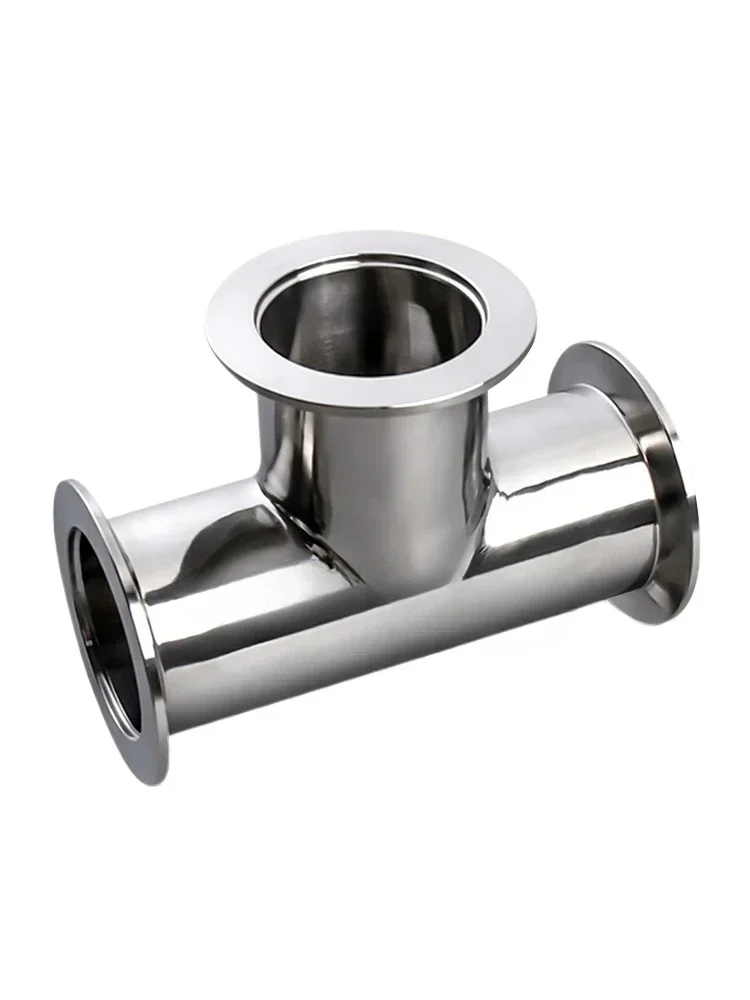 KF25 (NW25) Equal Tee 3-way T type Flange Adapter Vacuum Fitting Pipe Tube Vacuum Flanged Tri Clamp Tube Tee Stainless Steel 304