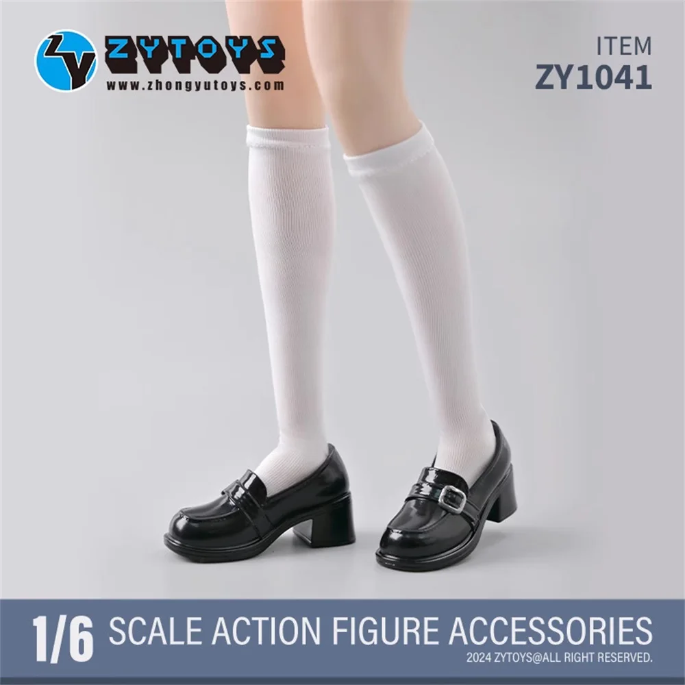 

1/6 ZYTOYS ZY1041 Fashion Trendy Black French Round Toe Shoes Boots Mini Toys Model For 12" Female BJD jiaou Doll Colletable