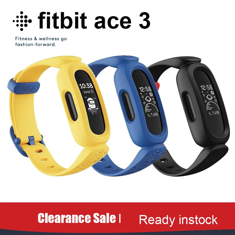 Fitbit Ace 3 Activity-Tracker for Kids 6+ One Size Smart Bands