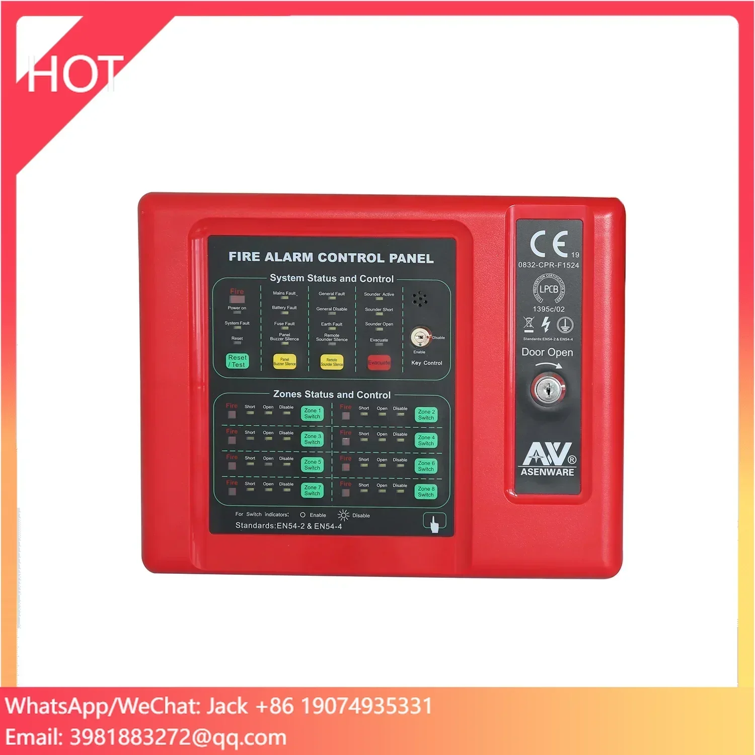 LPCB approved  1-32 zone conventional fire alarm control panel with factory price