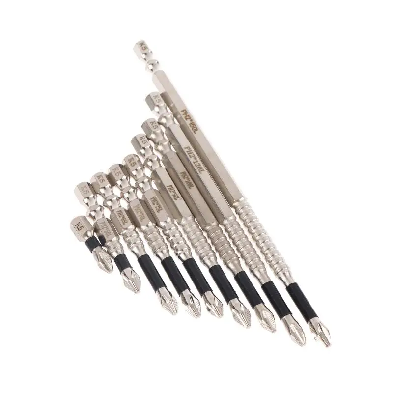 3/4/5/6/9PCS Upgraded Non-slip PH2 Impact Driver Bit Set With Magnetic Screwdriver Tool 25-150mm Non-slip WaterProof Bits