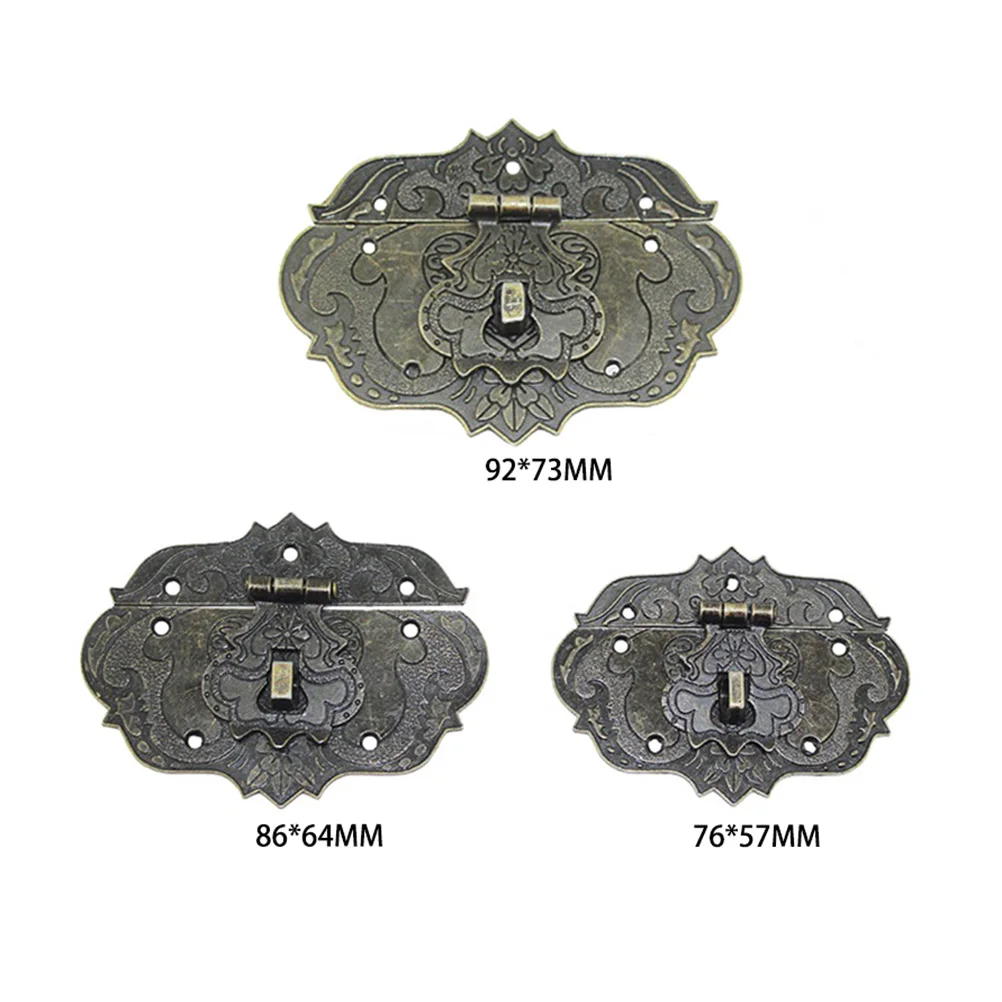 

4Pcs Five Hardware Hasps Zinc Alloy Vintage Retro Lock Latches for Jewelry Box Chest Suitcase Clip Catch Buckle