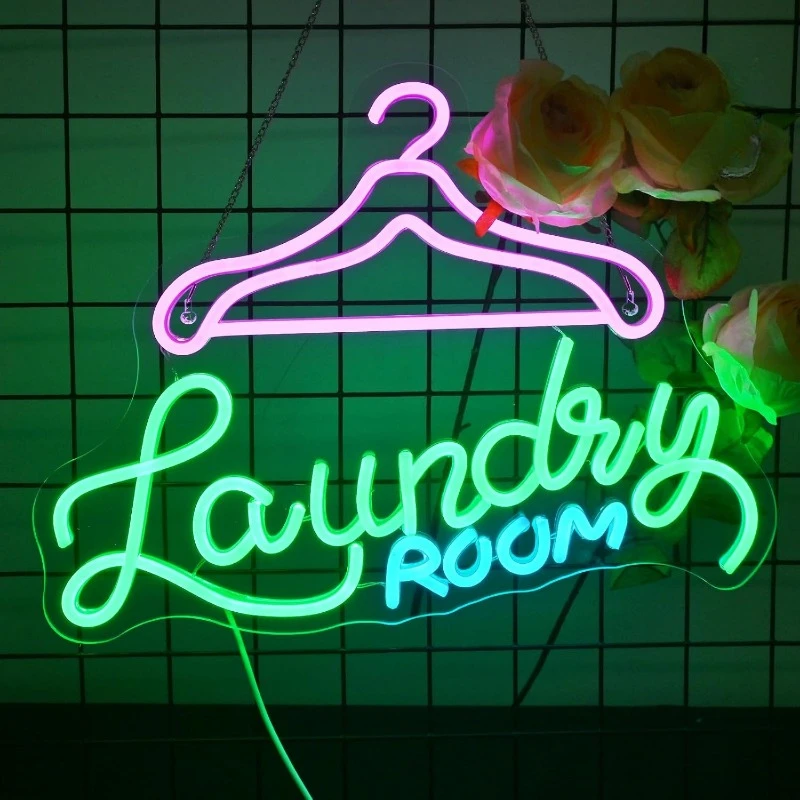 XM Laundry Room Neon Wall Decor  LED Neon for Home Laundry MATS Washroom Shower Decor Gifts Room Decor  Gaming Room  حفلات