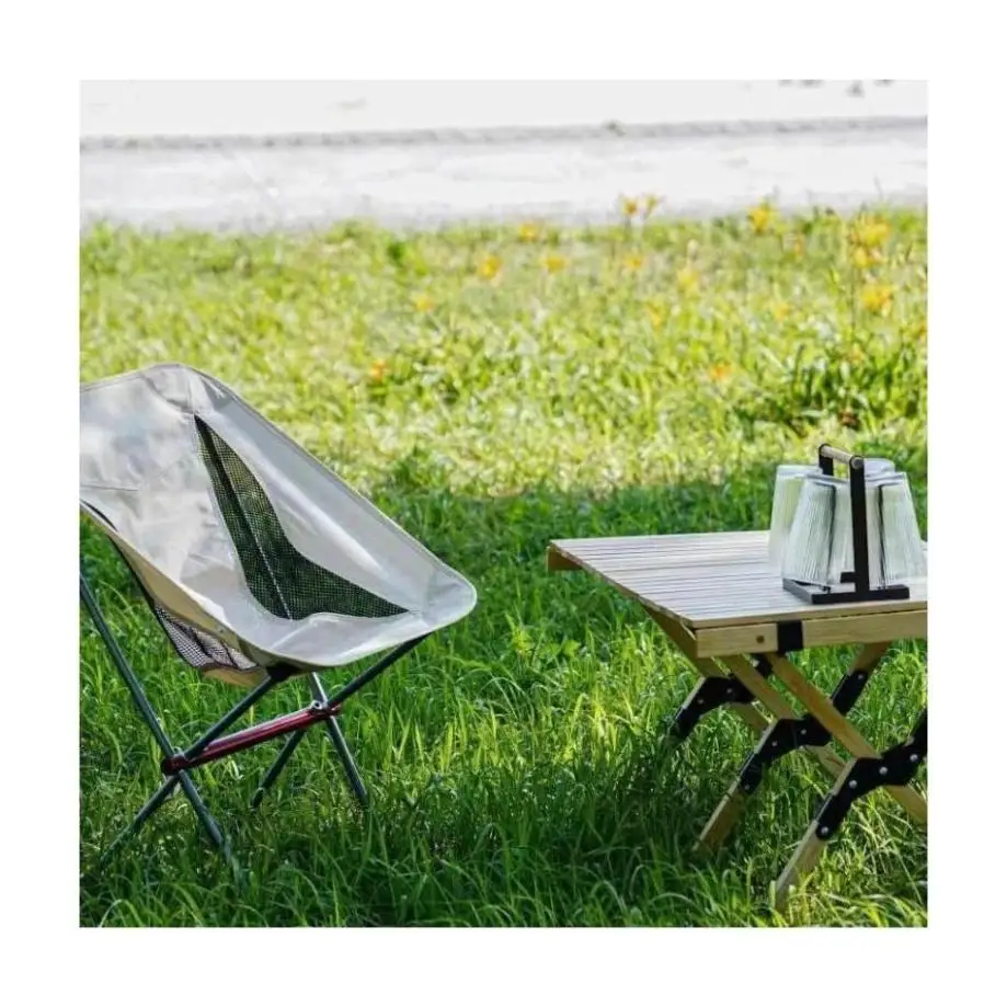 

1 Pcs Outdoor Hiking Fishing Backpacking Full-Aluminum Frame Folding Campe Chair Portable Suitable Fishing Beach Chairs Tool