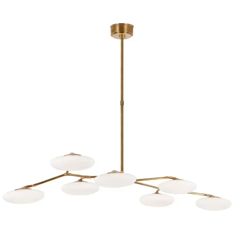 Decorative Oval Led Chandelier Creative Frosted Glass Ball Hanging Pendant Light for Dining Room Living Room Villa