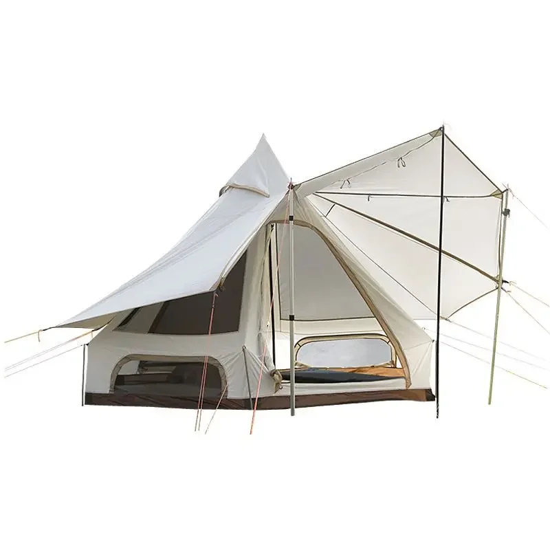 Tent Outdoor camping Indoor 4-6 people folding tent Double-layer thickened yurt rainstorm-proof tent