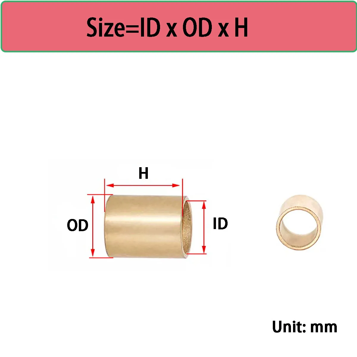 Powder Metallurgy Self Lubricating Brass Bushing Copper Sleeve Shaft Guide Bearing Washer M22 M25 M28 M30 M32-M60 Hardware Parts