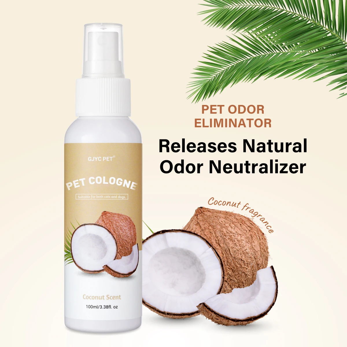 Pet Cologne Spray - Spray dezodoryzujący dla zwierząt, zapach kokosowy,