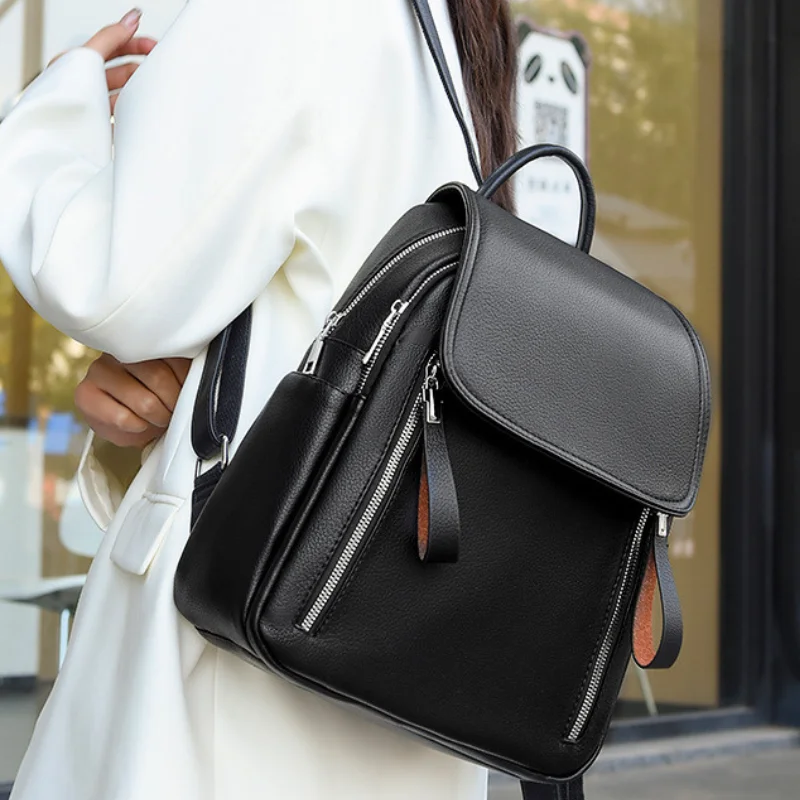 

Women's Backpack Travel Large Backpack PU Leather Handbag Schoolbag For Girls Female Shoulder Back mochila