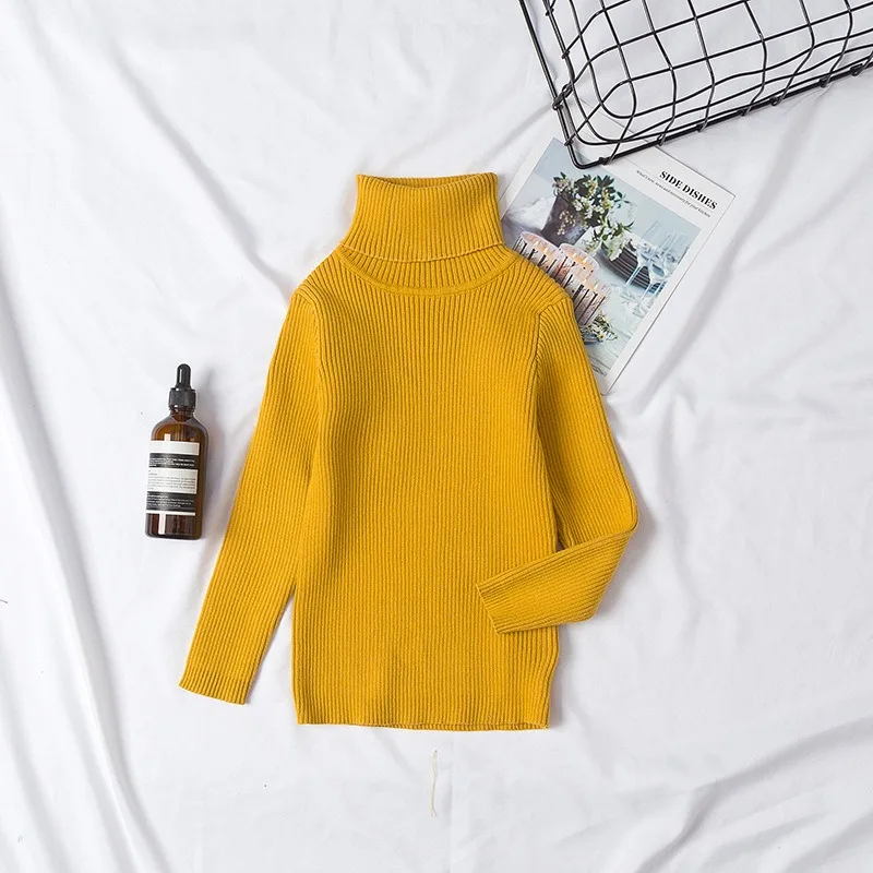 UNITIM Herbst Winter Kinder Mädchen Pullover Säugling Baby Mädchen Bonbonfarben Rollkragenpullover 1-6 Jahre Mädchen Einfache Lässige Strickwaren – Detail 11