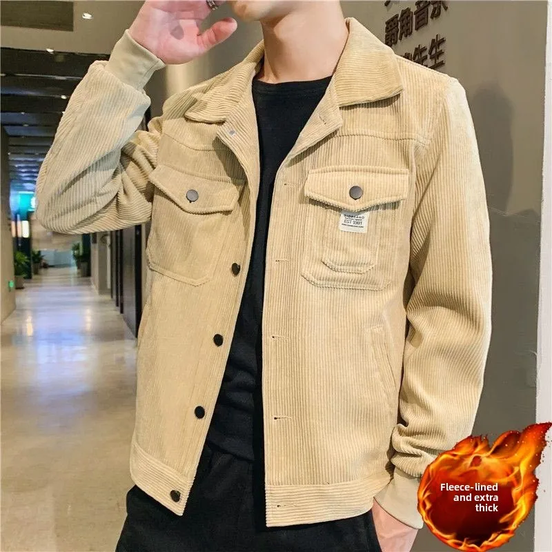 

Мужская куртка-бомбер на весну-осень 2025: Новинка, корейский стиль, приталенный крой, американский фасон, на флисовой подкладке, повседневный, модный