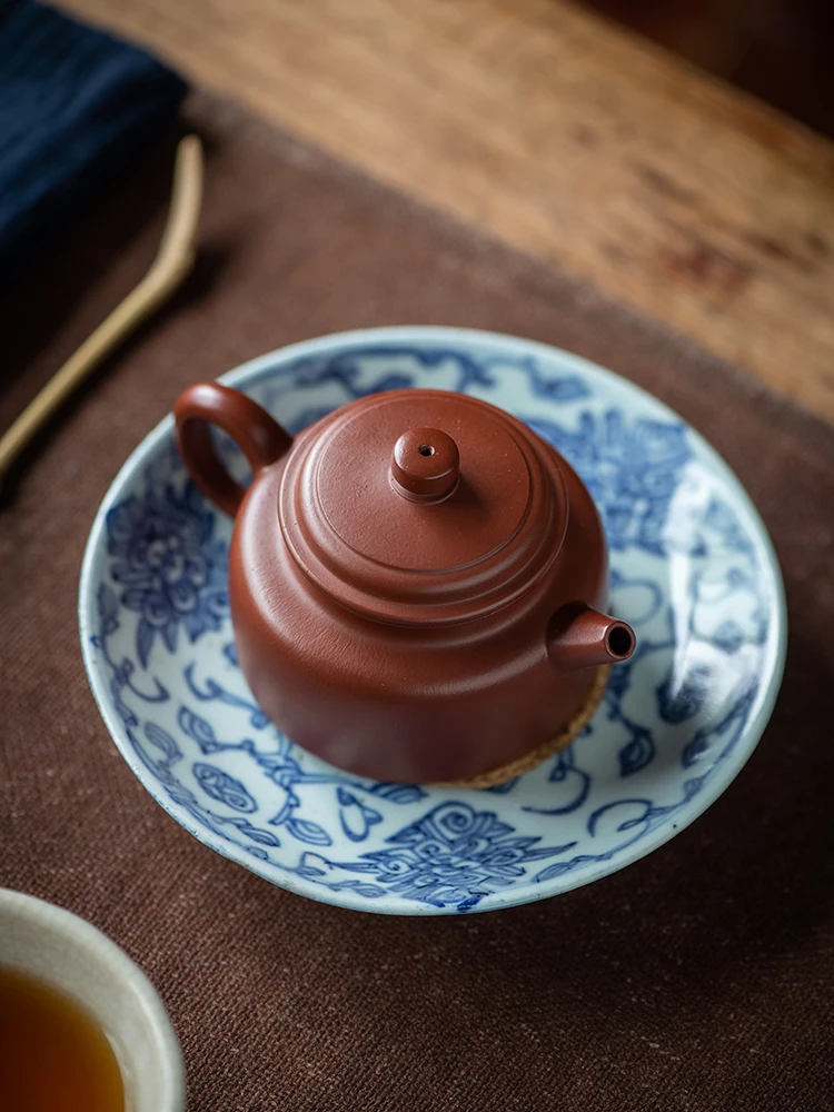 Yixing Purple Clay Pot Handmade Zhao Zhuang Dahongpao Tea Cinnabar Sand Dezhong Purple Clay Pot Small Capacity