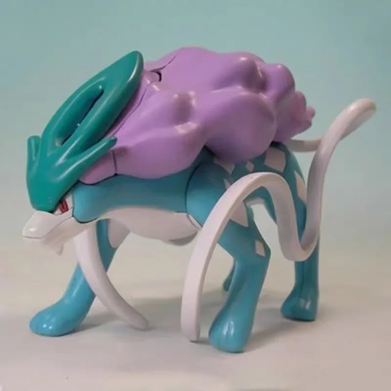 Bandai-figuras de acción originales de Pokémon, modelo de ensamblaje Simple, adornos coleccionables, juguetes de Anime, Entei Suicune Raikou