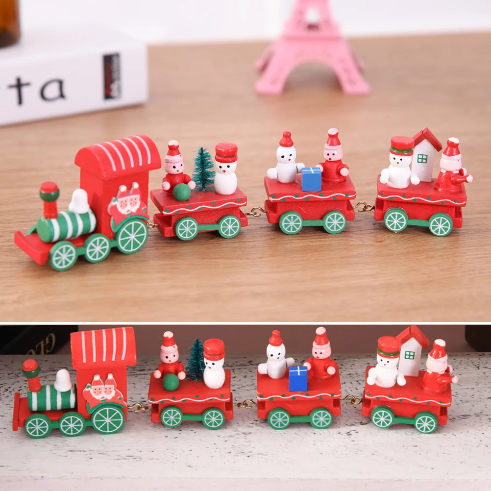 

Christmas Decorations Train Trains for Trees Desk Ornaments Holiday Kids Miniature Wooden Tiny Child Small