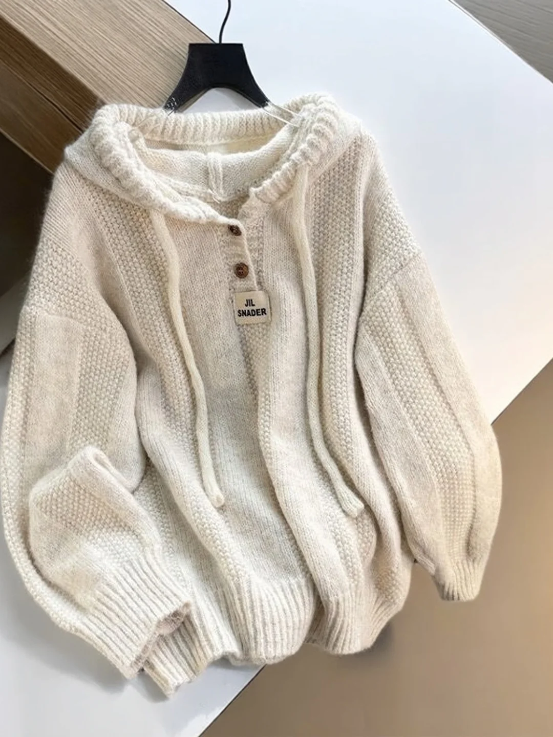 

Осенне-зимний мягкий уютный вязаный свитер с капюшоном, свободный повседневный женский топ в стиле casual