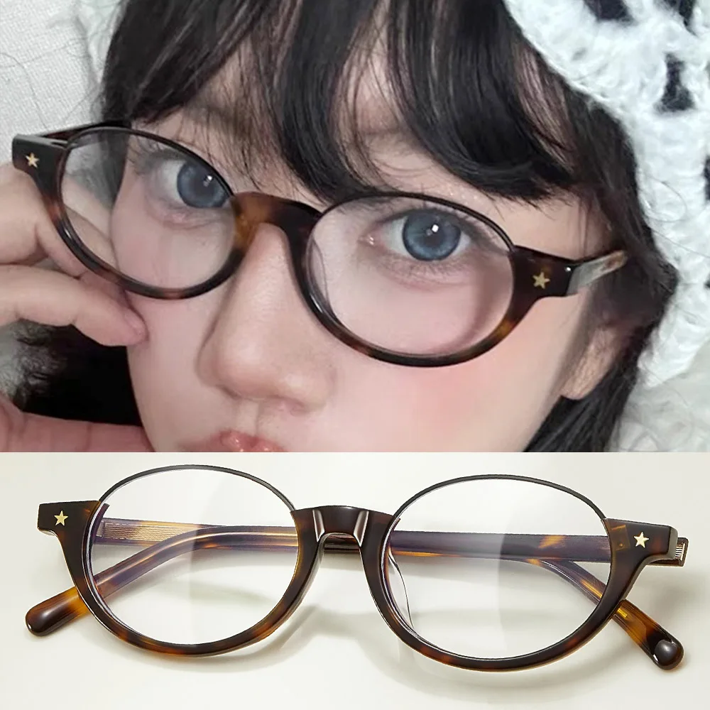 

Retro British Semi-circular Blue Light Blocking Glasses Korean Japanese Fashion Vintage Oval Anti Blue Light Glasses Eyeglasses