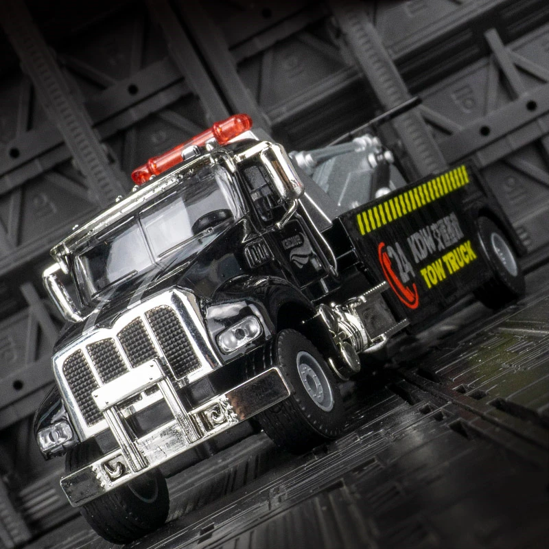 New Alloy Traffic Road Rescue Car Model Diecast Metal Engineering Trailer Truck Wrecker Crane Car Model Simulation Kids Toy Gift