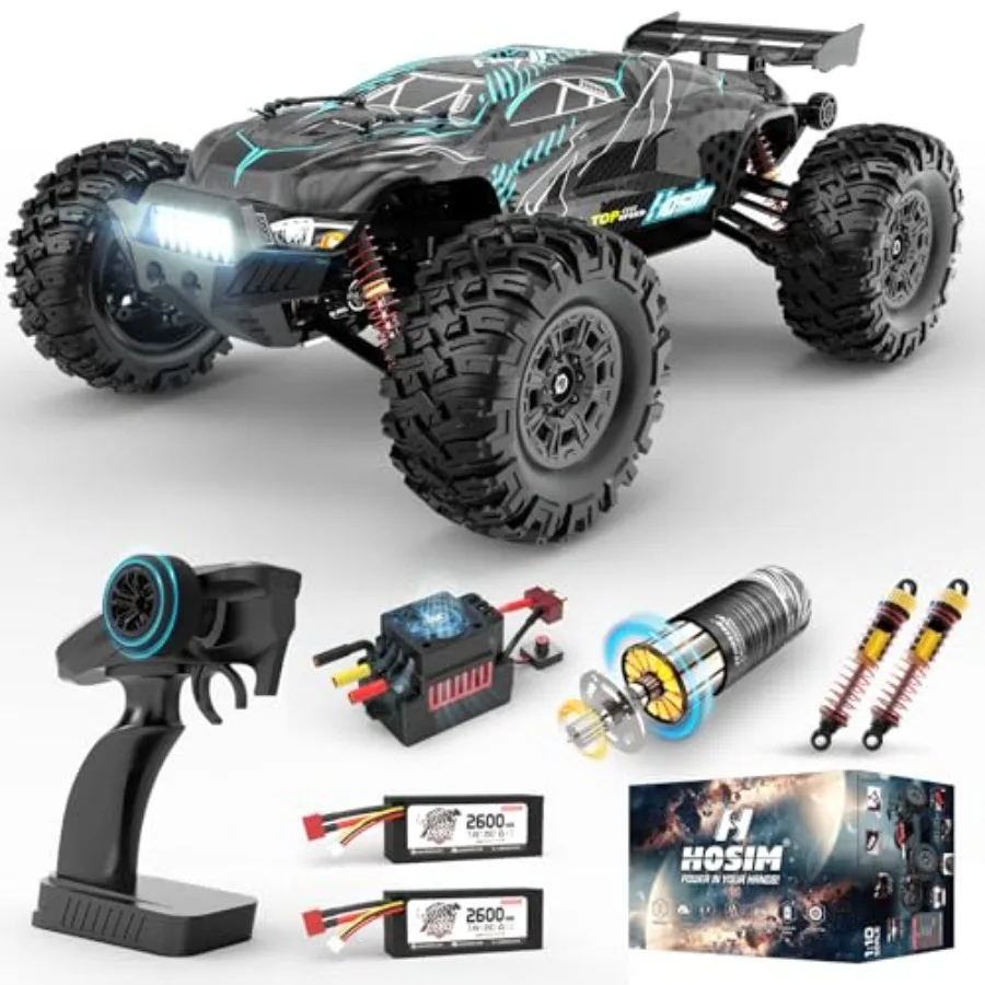 Off Road RC Cars for Adults, Brushless Electric RTR Monster Truck, 68KM/H High Speed 4x4 All Terrain Buggy, Waterproof RC Truck