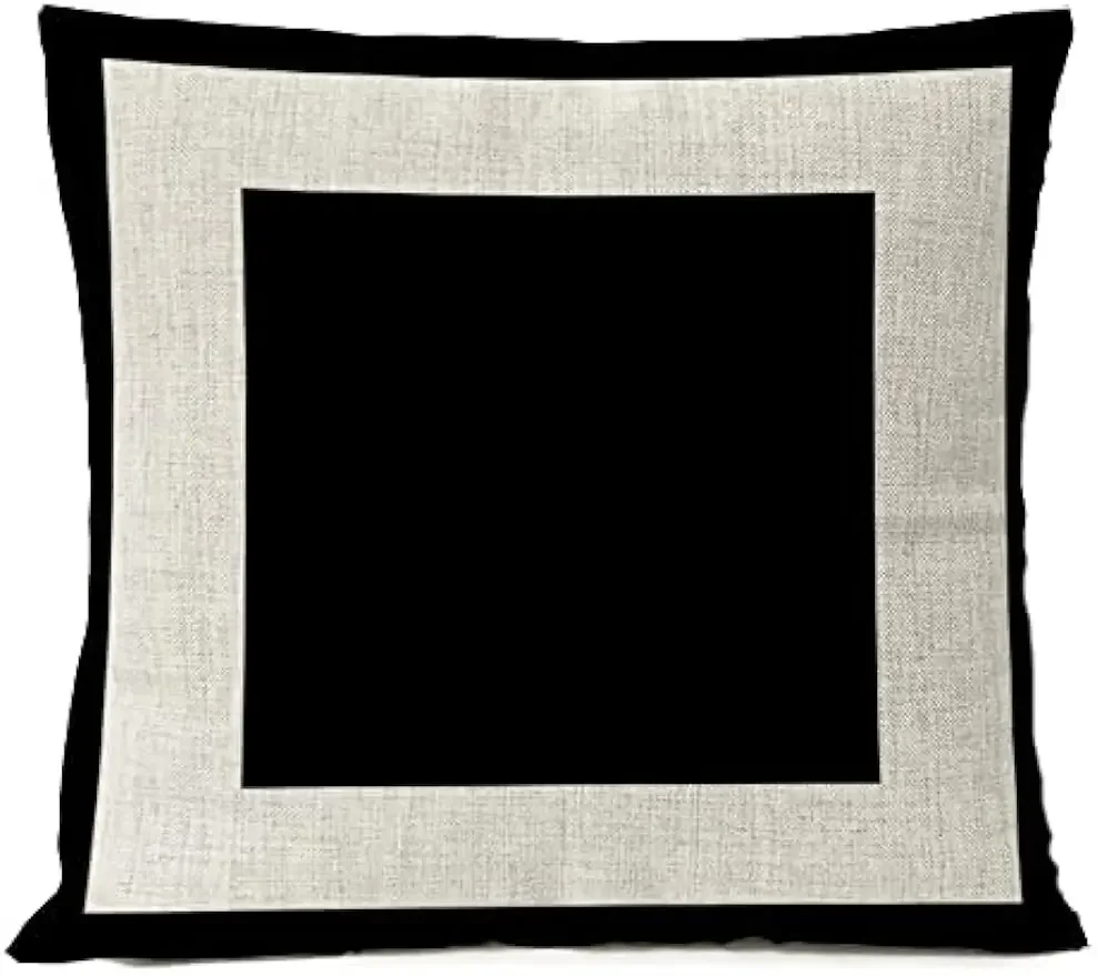 Black geometric pillowcase, linen cushion cover, office home décor sofa pillowcase, cushion cover 45x45