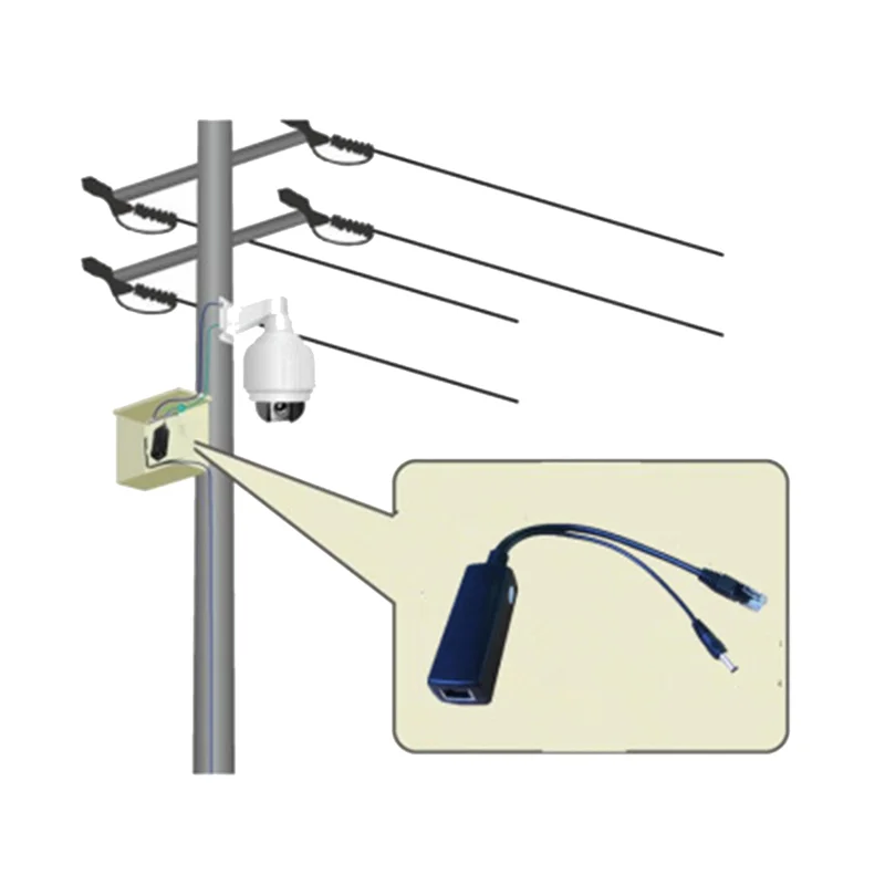 100M PoE Splitter 12V 1A IEEE 802.3Af 1.5KV Isolation Protection for Home Network Office Network