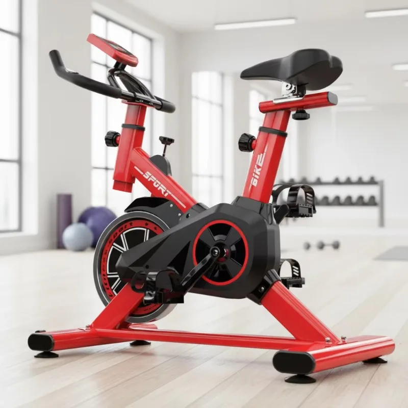 Rower treningowy YTYIN, składany, przenośny, stalowy, do ćwiczeń w pomieszczeniach, z napędem pasowym, do aerobiku i jazdy na rowerze, do użytku domowego.