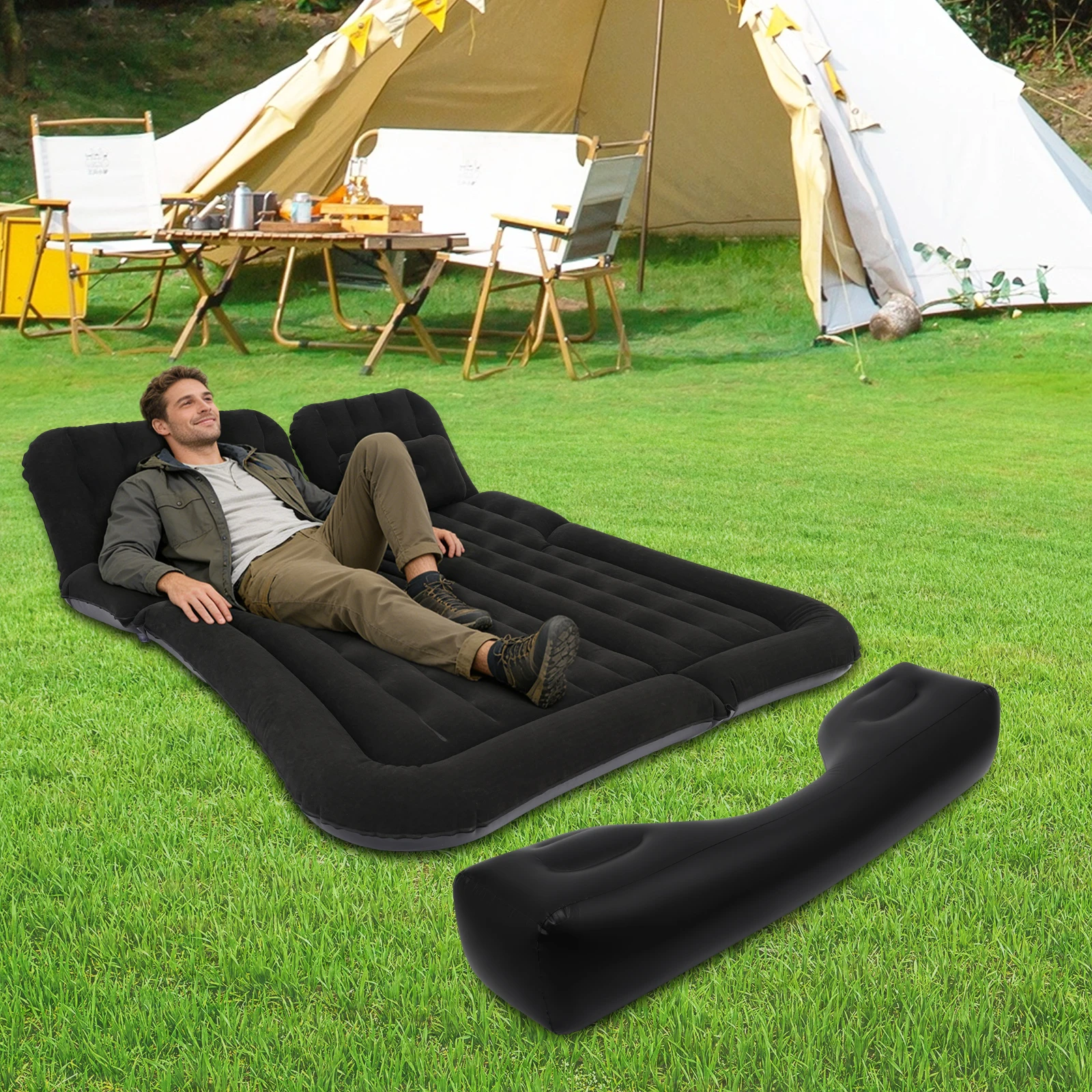 

Надувной матрас для внедорожника, грузоподъемность 300 кг, с электрическим насосом для быстрого надувания, автомобильный надувной матрас для кемпинга