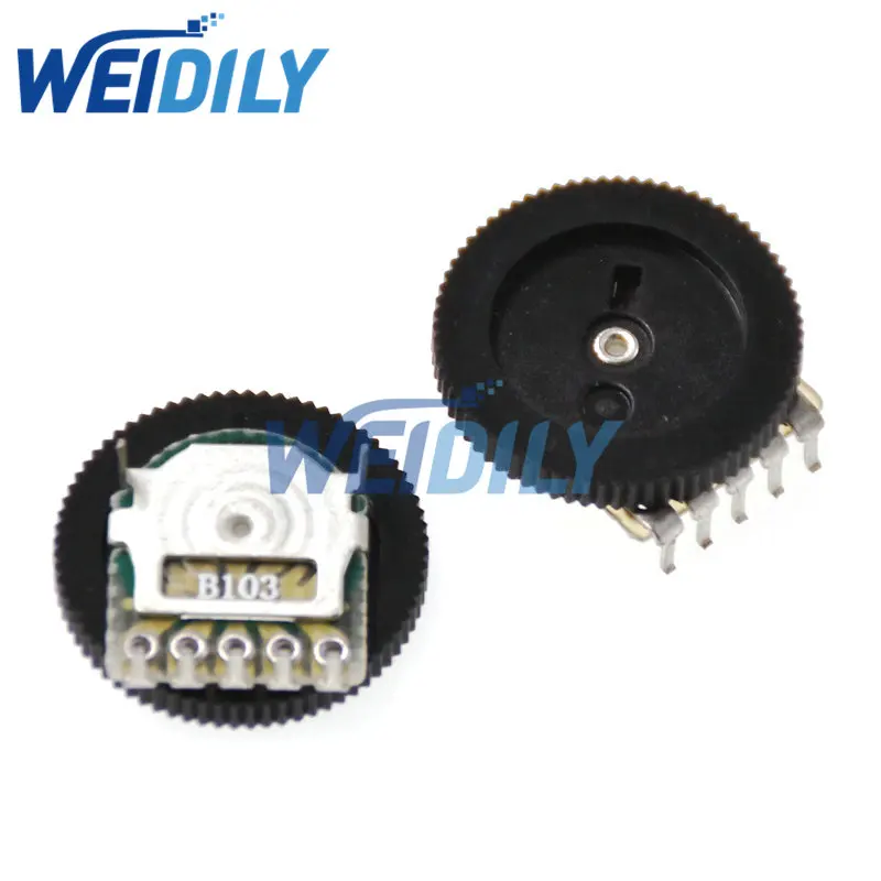 10PCS 16*2mm Double Gear Tuning Potentiometer B10K B103 B503 50K 5Pin Dial Potentiometer New